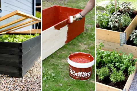 Steg för steg: bygga egen pallkrage. Måla, plantera och njut av din nya odlingslåda.