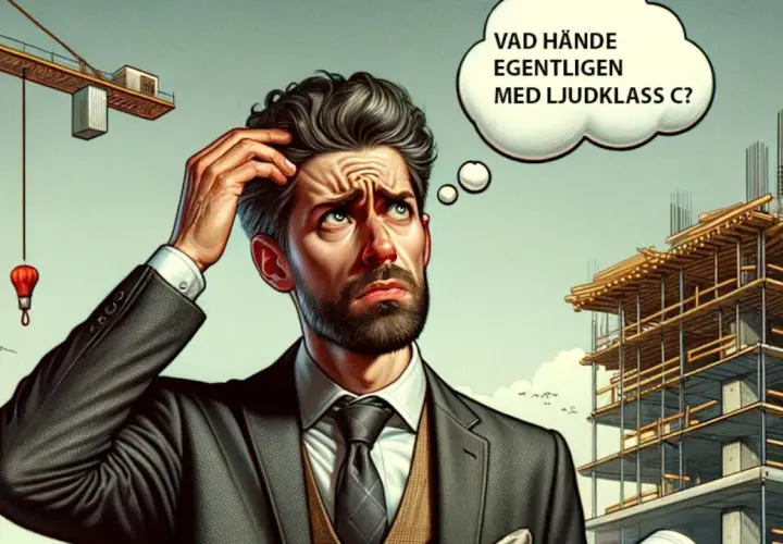 Byggnadsarbetare funderar på bbr ljudkrav. Vad hände egentligen med ljudklass C?