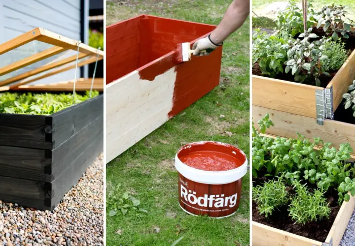 Steg för steg: bygga egen pallkrage. Måla, plantera och njut av din nya odlingslåda.