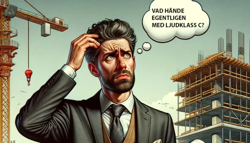 Byggnadsarbetare funderar på bbr ljudkrav. Vad hände egentligen med ljudklass C?