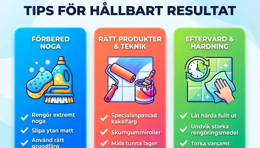 Tips för att måla på kakel: förbered noga, använd rätt produkter och teknik, och måla tunna lager för ett hållbart resultat.