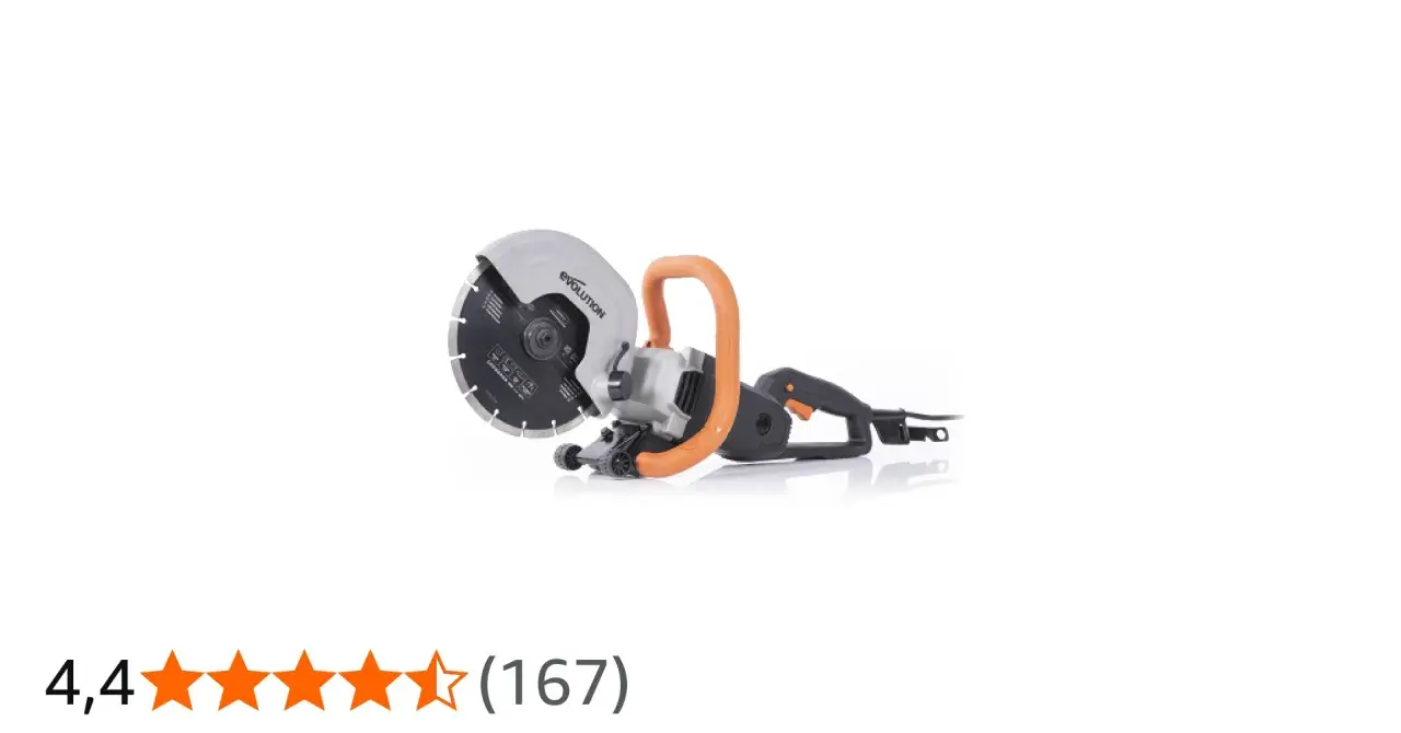 En kraftfull maskin för att såga sten. Den har ett stort blad och ett orange handtag för enkel hantering.