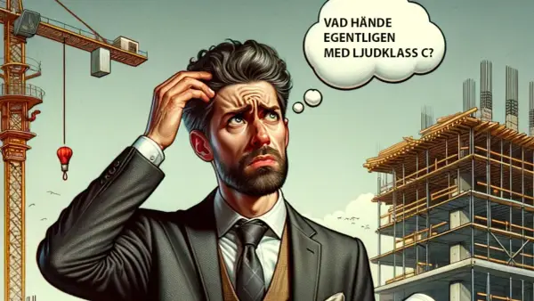 Byggnadsarbetare funderar på bbr ljudkrav. Vad hände egentligen med ljudklass C?